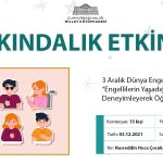 millet kütüphanesi 3 aralık farkındalik etkinliği