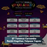 Metromall 27 Temmuz renkli kagıttan yelpaze yapımı