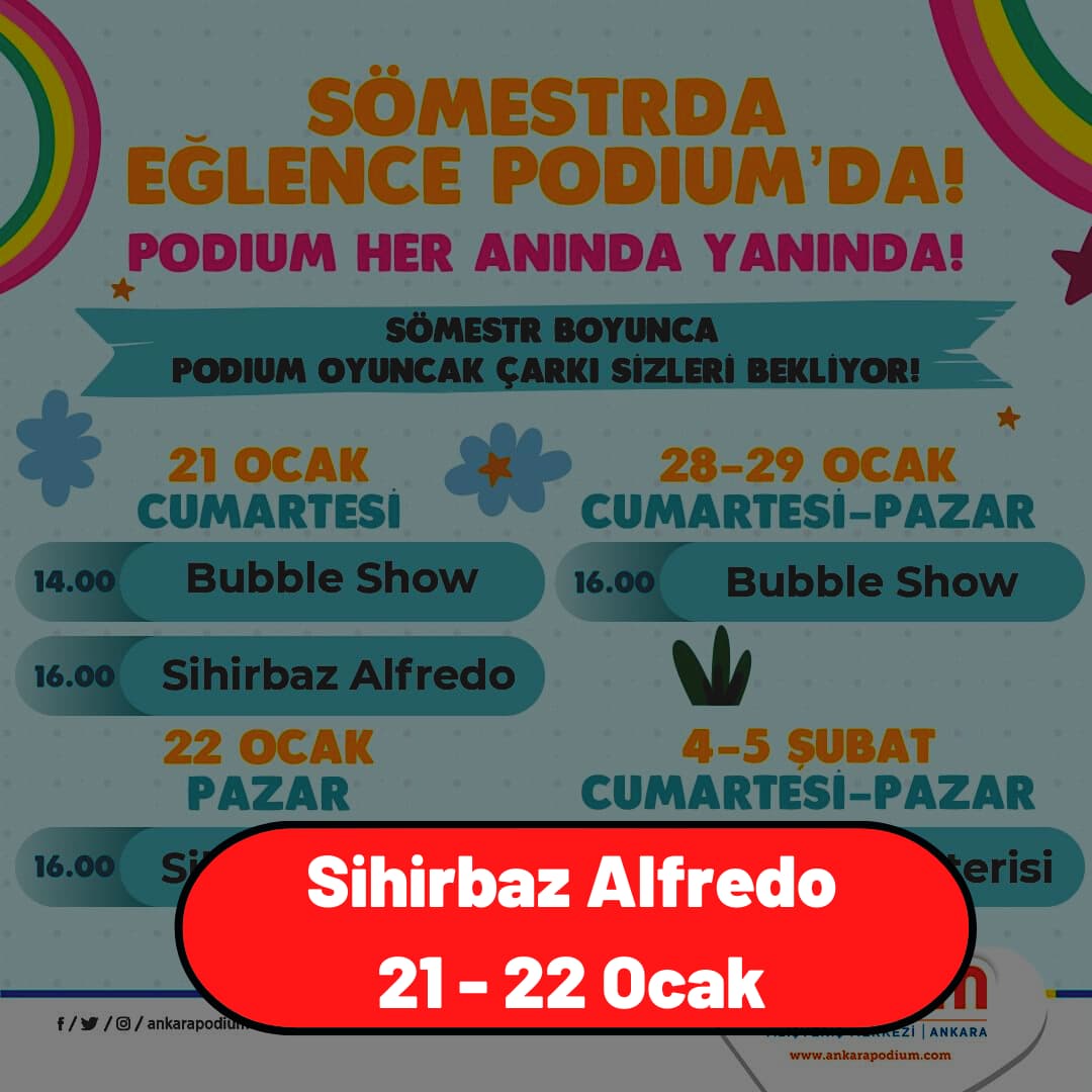 podium avm 21 22 ocak sihirbaz Alfredo