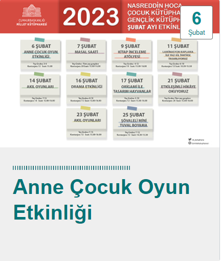 millet kutuphanesi anne cocuk etkinligi 6 subat
