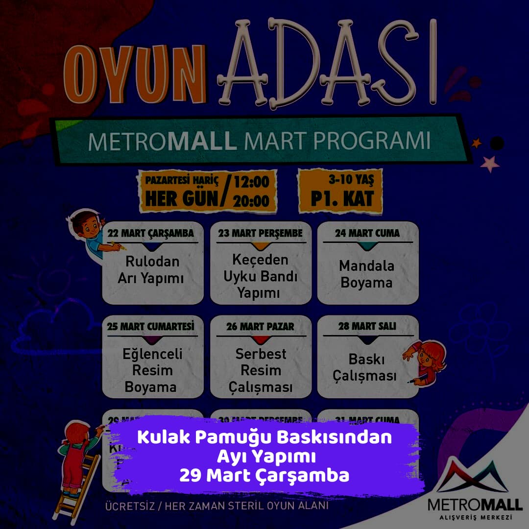 metromall avm 29 mart Kulak Pamugu Baskisindan Ayi Yapimi