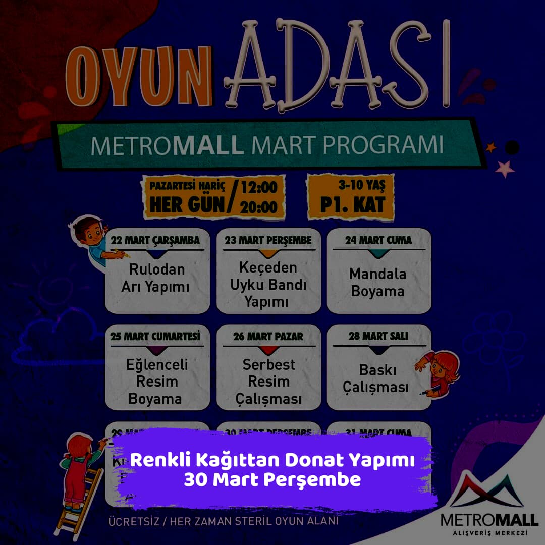 metromall avm 30 mart Renkli Kagittan Donat Yapimi