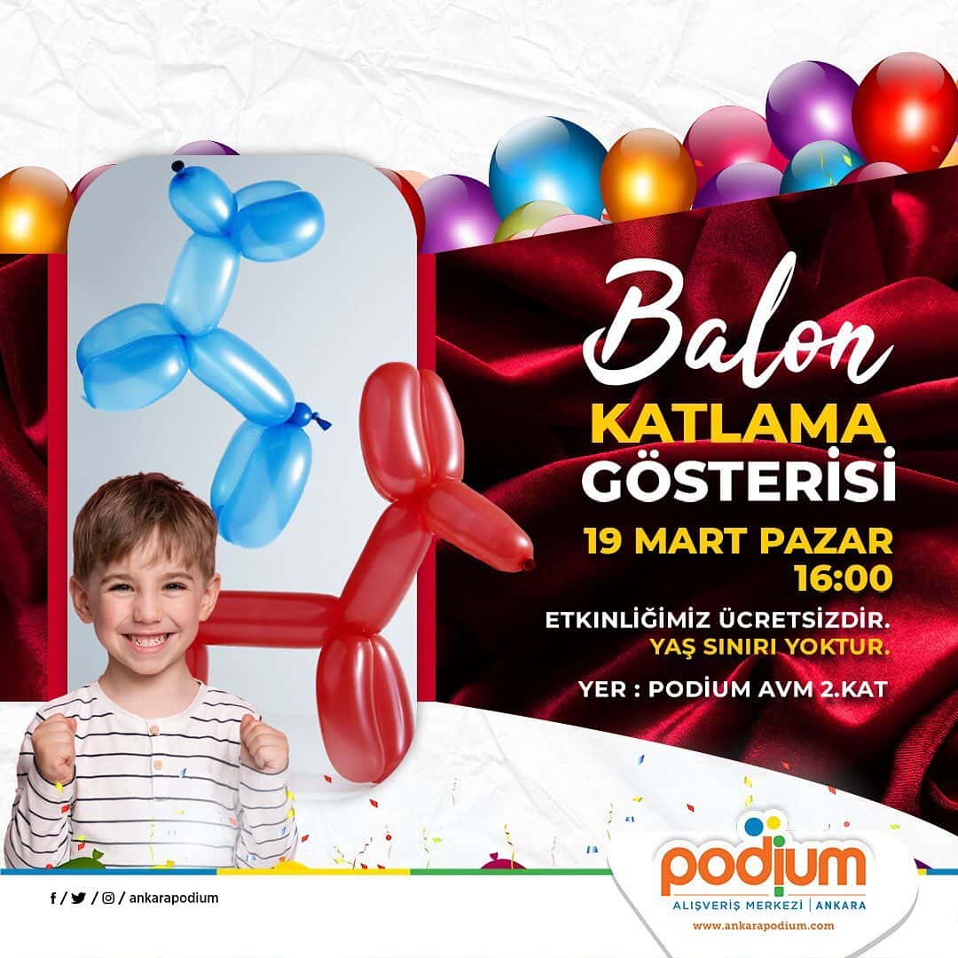 podium avm balon katlama gosterisi 19 mart pazar