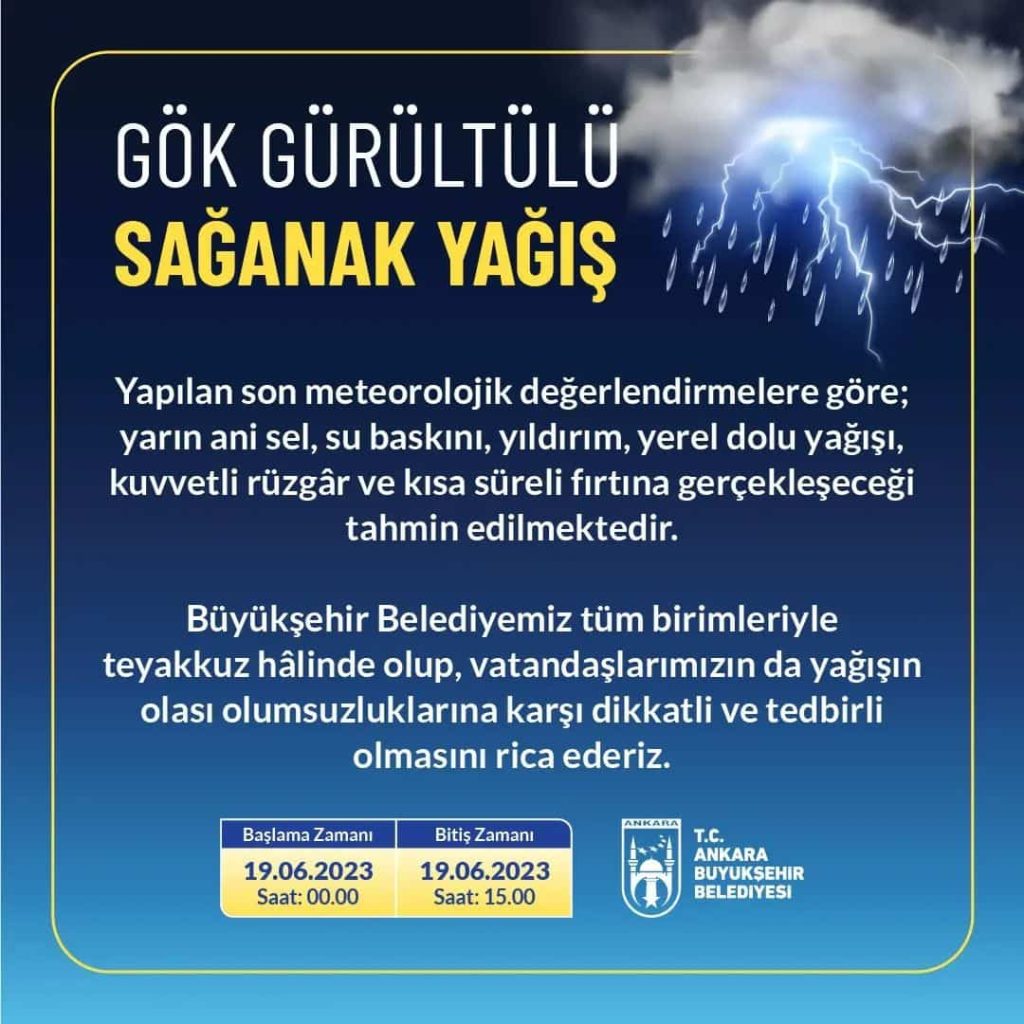 Ankara için Şiddetli Yağış , Sel Ve Dolu Uyarısı 3 ank buyuksehir 1