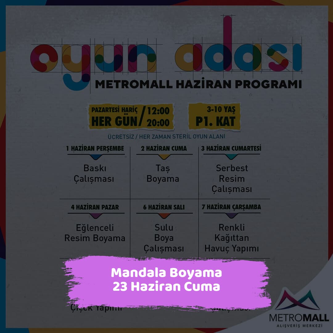 metromall avm 23 haziran Mandala Boyama