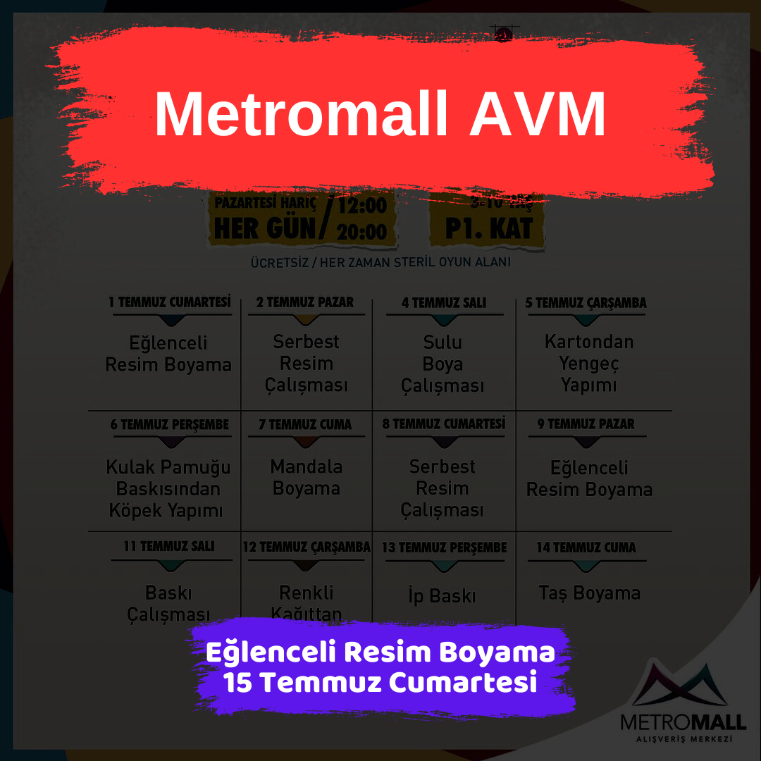 metromall avm 15 temmuz Eglenceli Resim Boyama