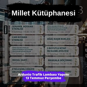 Keçiören Belediyesi Yaz Okulu Çocuk Atölyeleri 8 millet kutuphanesi 13 temmuz Ardunio Trafik Lambasi Yapimi