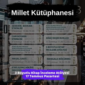 Ankara'da 15 Temmuz'da Kapalı Yollar 6 millet kutuphanesi 17 temmuz 3 Boyutlu Kitap Inceleme Atolyesi