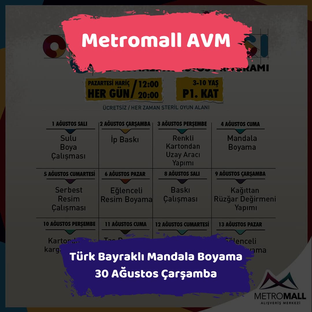Metromall avm 30 agustos Turk Bayrakli Mandala Boyama