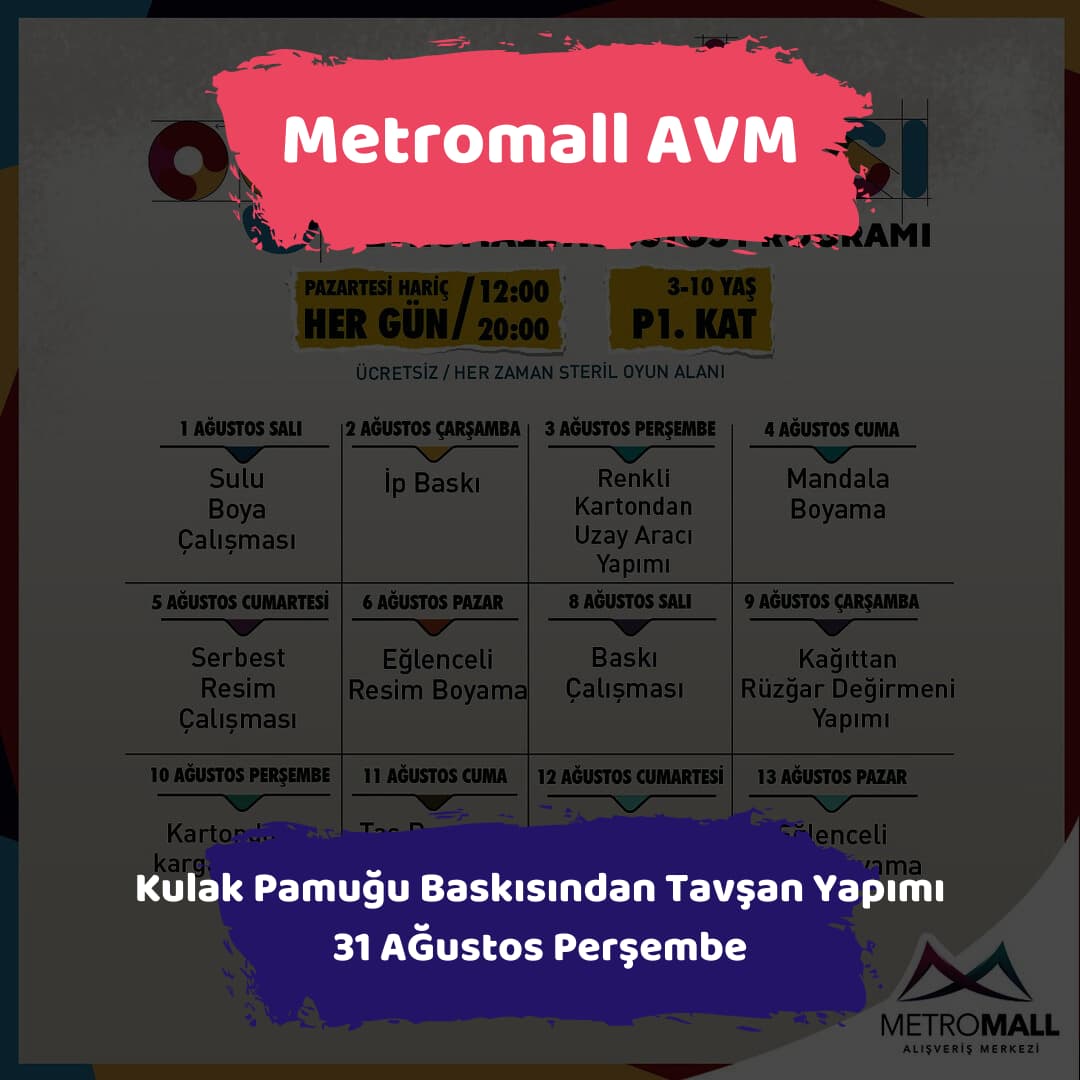 Metromall avm 31 agustos Kulak Pamugu Baskisindan Tavsan Yapimi