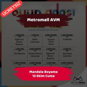 13 Ekim 2023 Cuma Günü Ankara'da Trafiğe Kapatılacak Yollar 3 metromall avm 13 ekim Mandala Boyama
