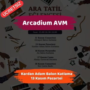 Başkentte Yağış ve Sel Alarmı - 13 Kasım 2023 3 arcadium avm 13 kasim Kardan Adam Balon Katlama