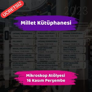 Başkentte Yağış ve Sel Alarmı - 13 Kasım 2023 8 millet kutuphanesi 16 kasim Mikroskop Atolyesi Bocekleri Inceleyelim