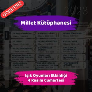 Ankarada Trafiğe Kapatılacak Yollar | 4 Kasım 2023 Cumartesi , 5 Kasım 2023 Pazar 5 millet kutuphanesi 4 kasim Isik Oyunlari Etkinligi