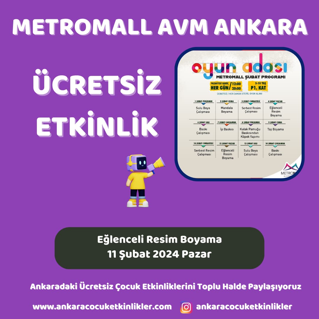 metromall avm 11 subat Eglenceli Resim Boyama