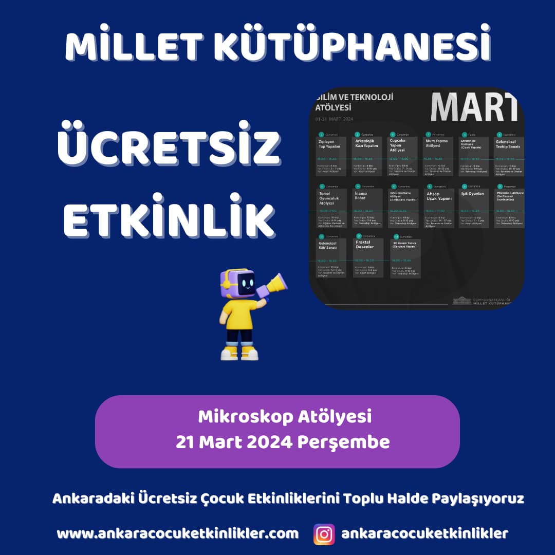 millet kutuphanesi 21 mart Mikroskop Atolyesi