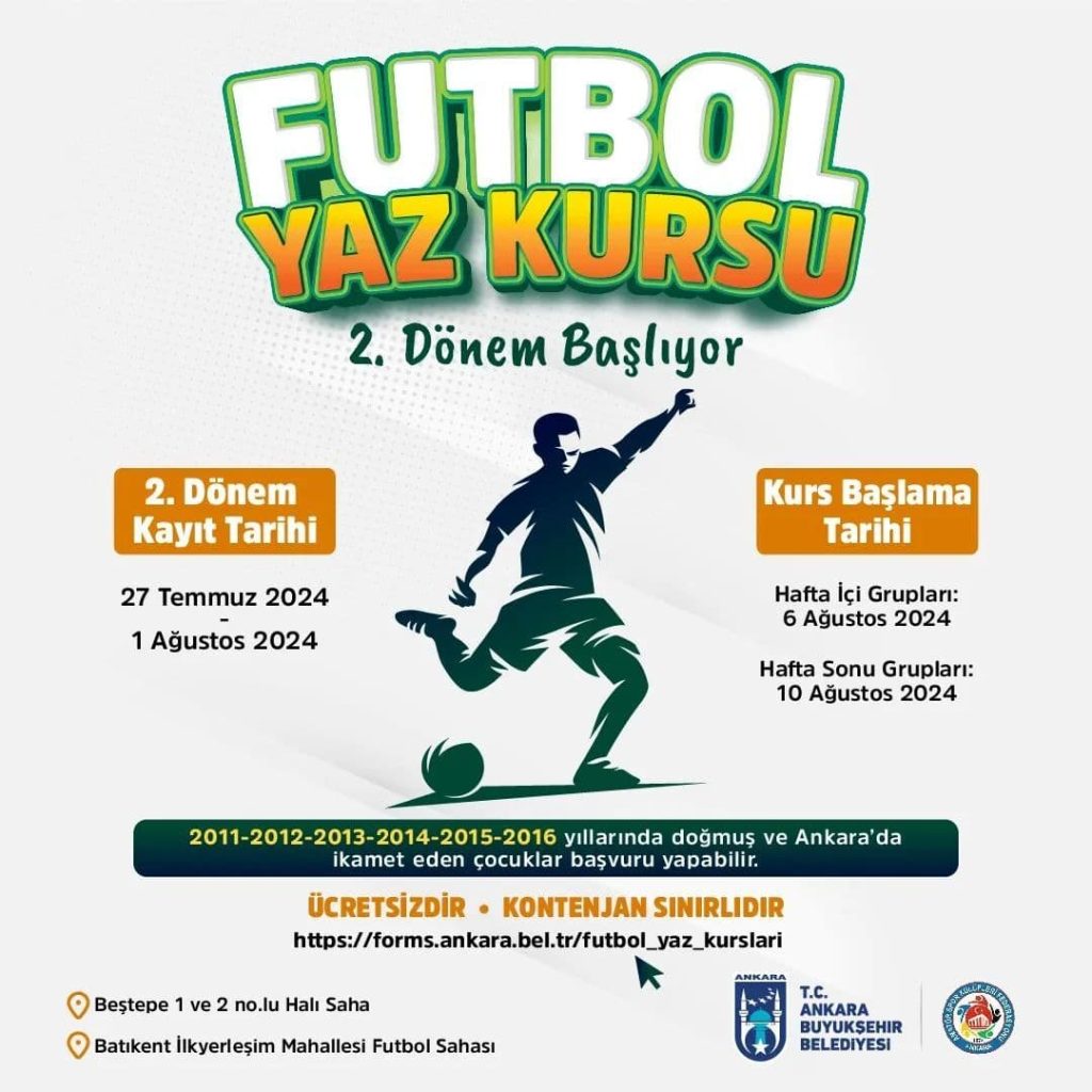 Çocuklar için Yaz Okulları - Etkinlikleri 2024 3 ankara buyuksehir belediyesi yaz futbol kursu 1