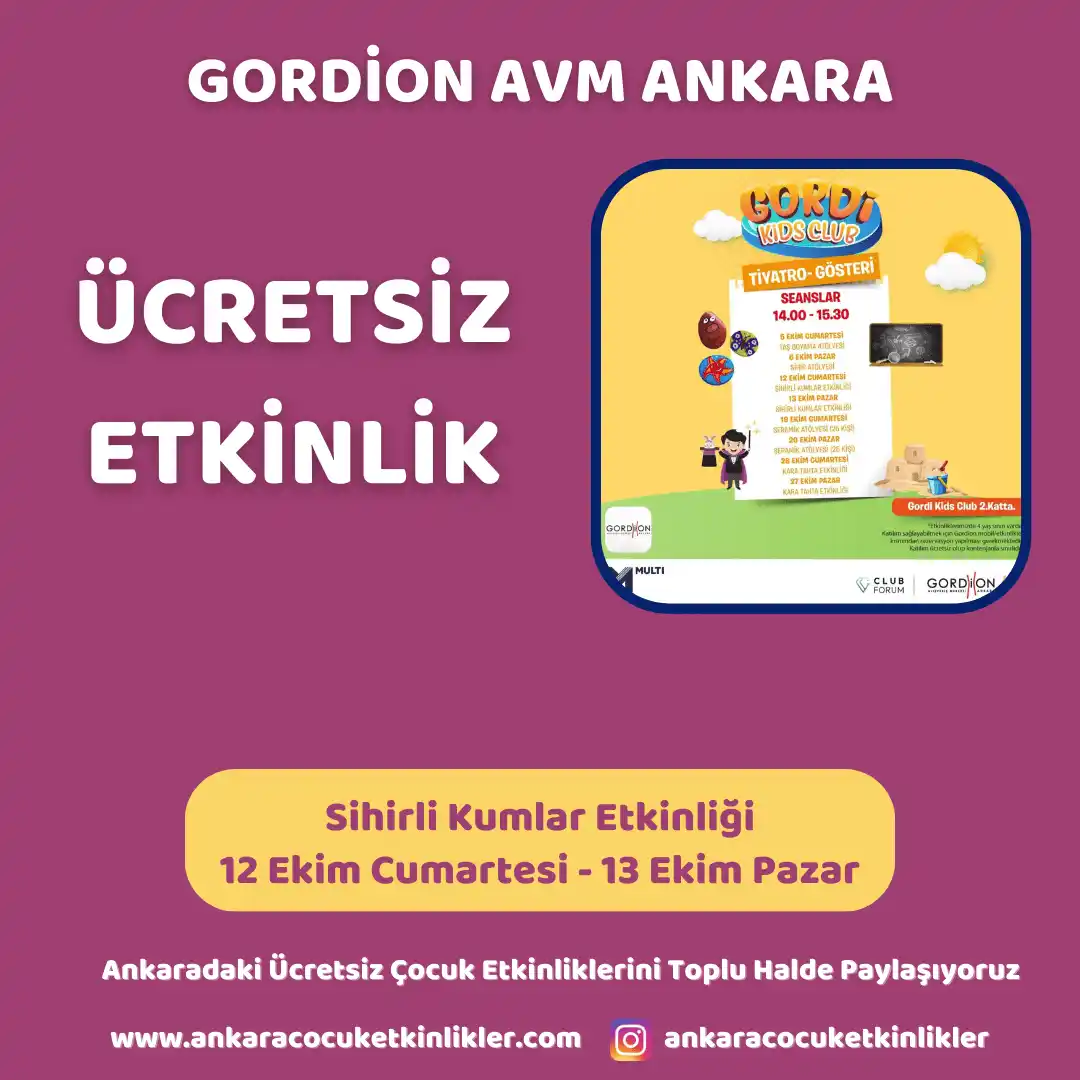 gordion avm 1313 ekim Sihirli Kumlar Etkinligi