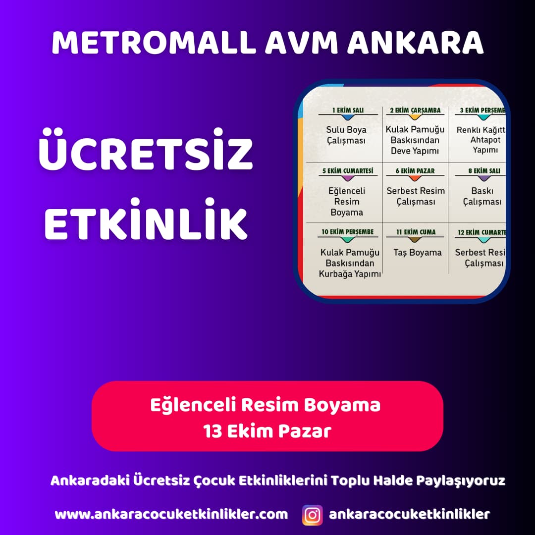 metromall avm 13 ekim eglenceli resim boyama