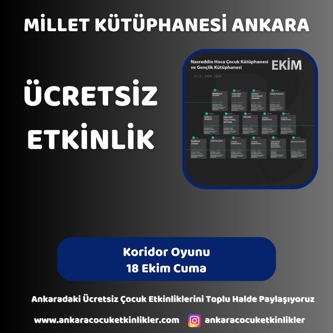 millet kutuphanesi 18 ekim koridor oyunu