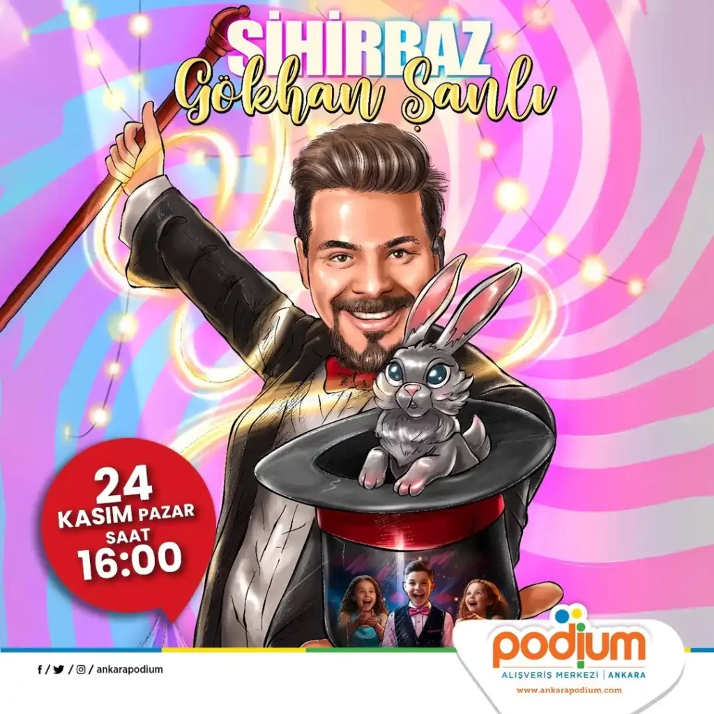 Bu Hafta Ücretsiz Çocuk Etkinlikleri | 20 kasım - 24 Kasım 2 podium avm 24 kasim sihirbaz show