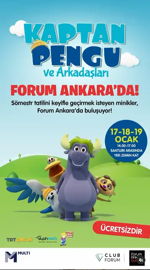 Ankara Ara Tatil Ücretsiz Çocuk Etkinlikleri Rehberi 2025 1 forum ankara outlet 171819 ocak kaptan pengu