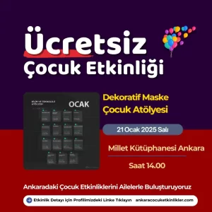 millet kutuphanesi 21 ocak Dekoratif Maske