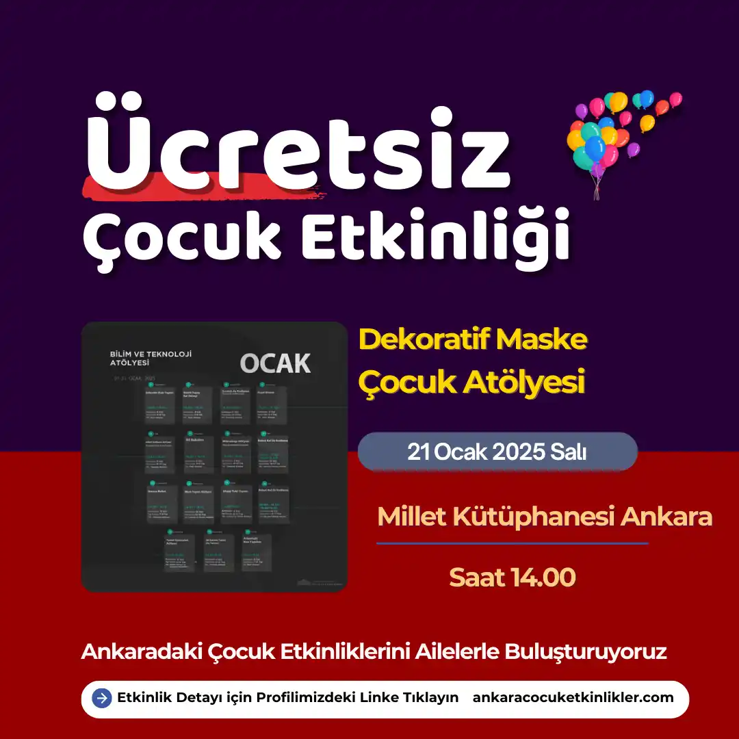 millet kutuphanesi 21 ocak Dekoratif Maske