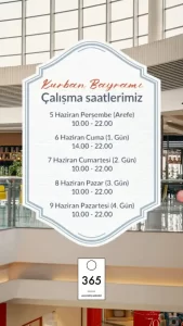Ankara AVM'ler Bayramda Açılış Kapanış Saatleri - 2025 10 365 avm