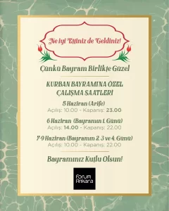 Ankara AVM'ler Bayramda Açılış Kapanış Saatleri - 2025 4 forum ankara outlet avm