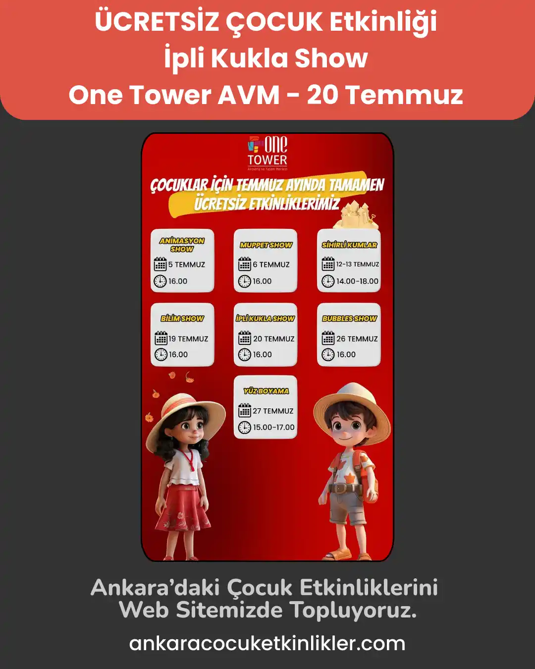 one tower avm 20 temmuz ipli kukla show