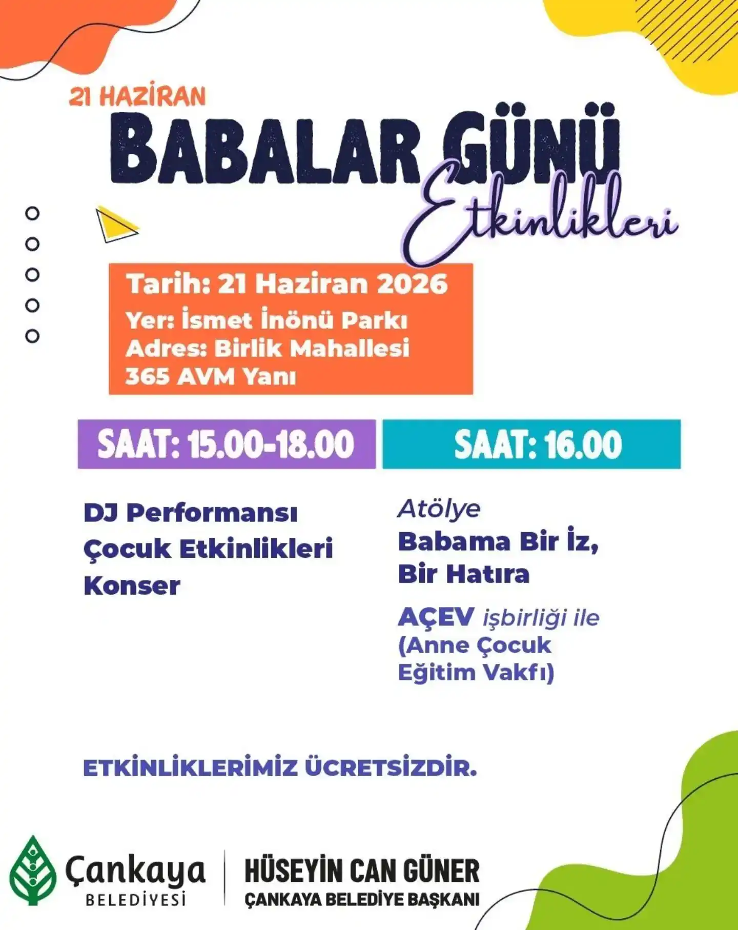 cankaya belediyesi 21 haziran babalar gunu etkinlikleri 2