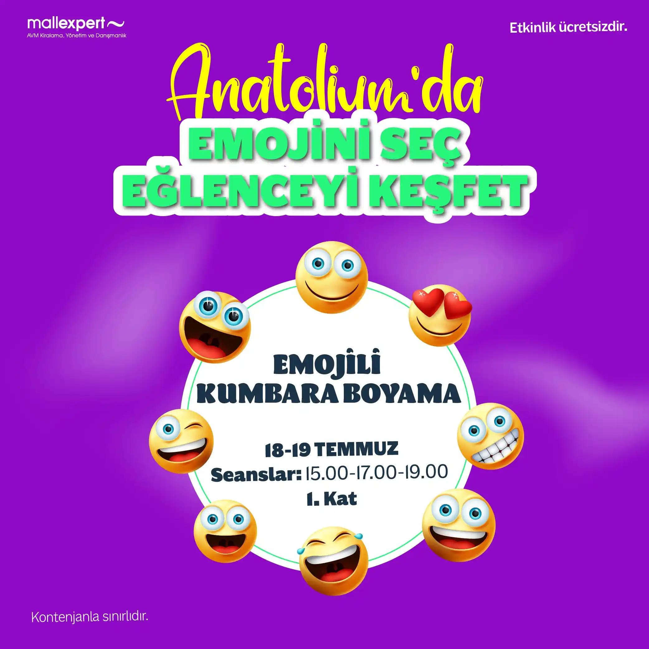 anatolium ankara avm 1819 temmuz emojili kumbara boyama
