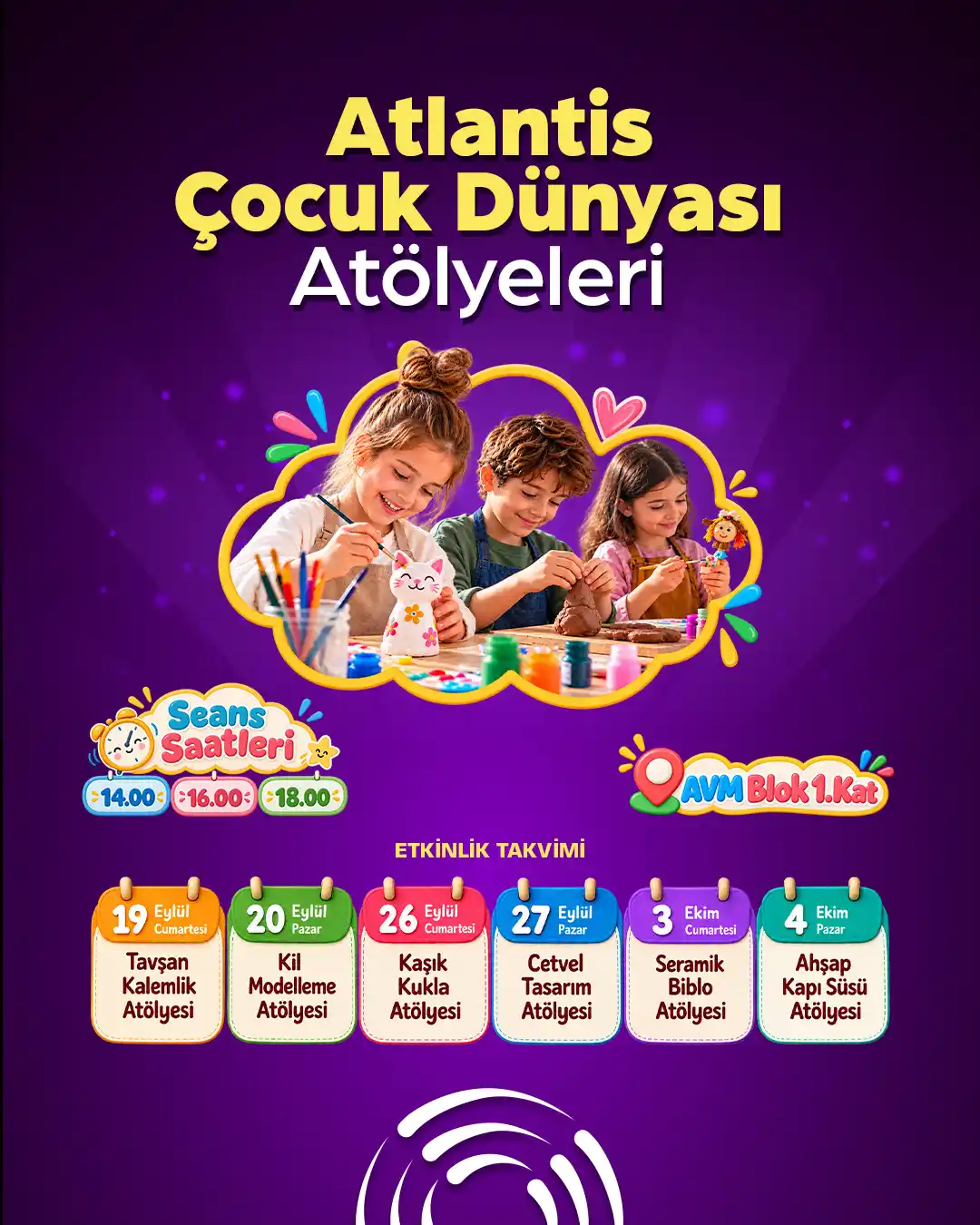 atlantis avm 19 eylul 4 ekim cocuk atolyeleri
